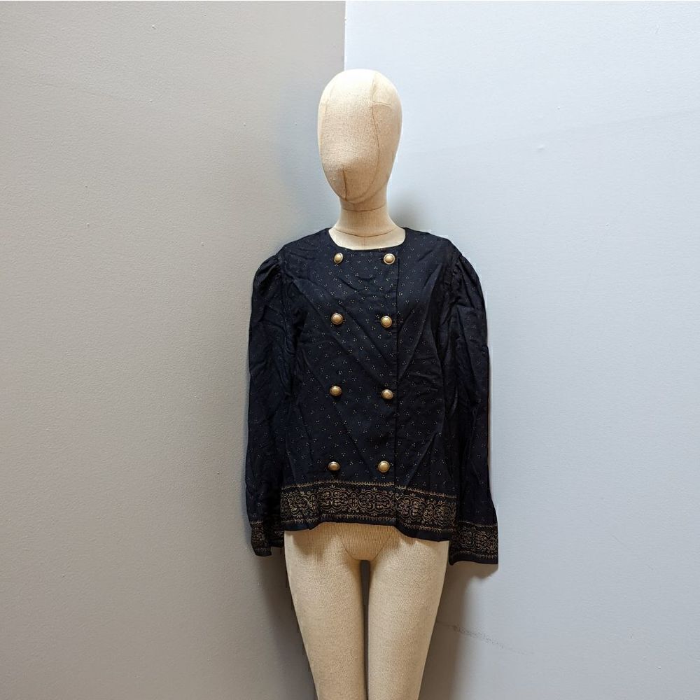 Lady Carol Petites Vintage Navy Blouse